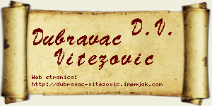Dubravac Vitezović vizit kartica